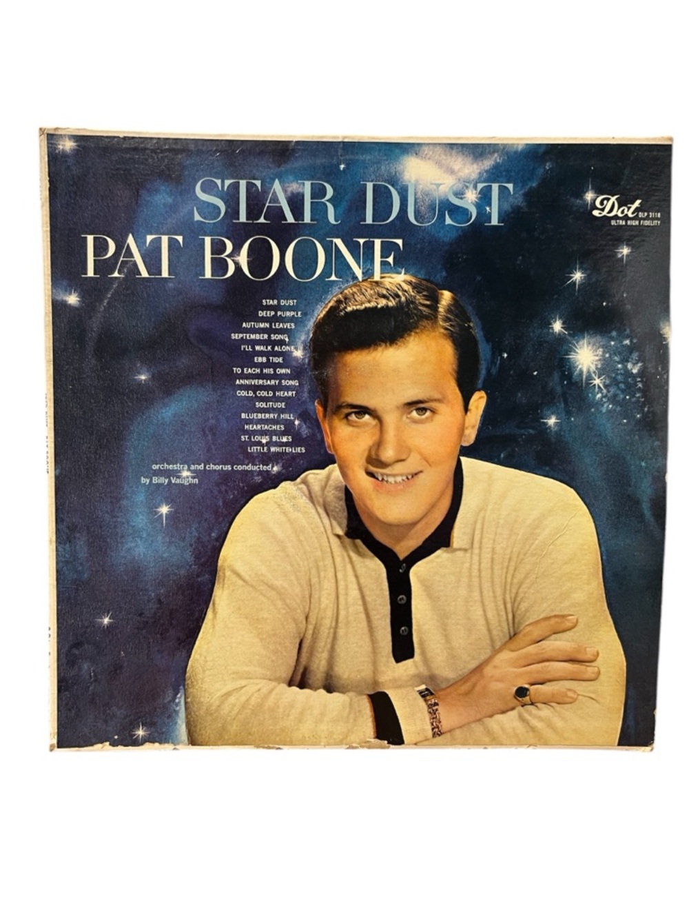 Pat Boone "Star Dust" Vinyl Record Album - Cream & Navy Cover